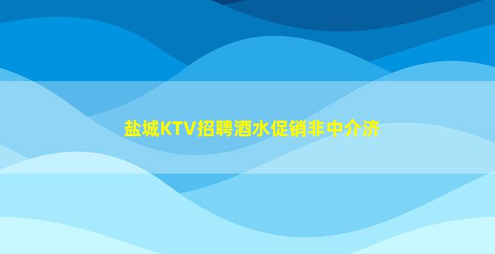 盐城KTV招聘酒水促销非中介济